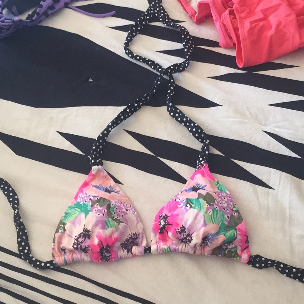 Victoria secret floral/ polka dot bikini top